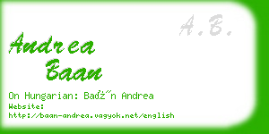 andrea baan business card